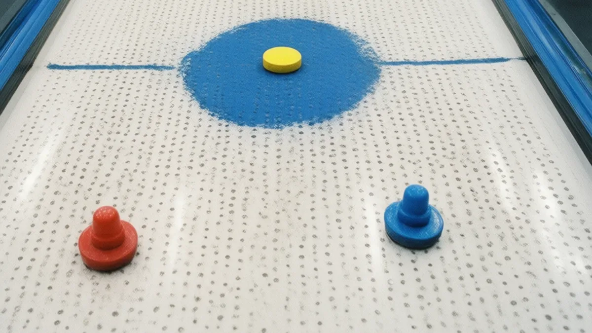 Les règles de l’air hockey : sept secondes pour tirer, et la règle de la ligne médiane que personne ne connaît
