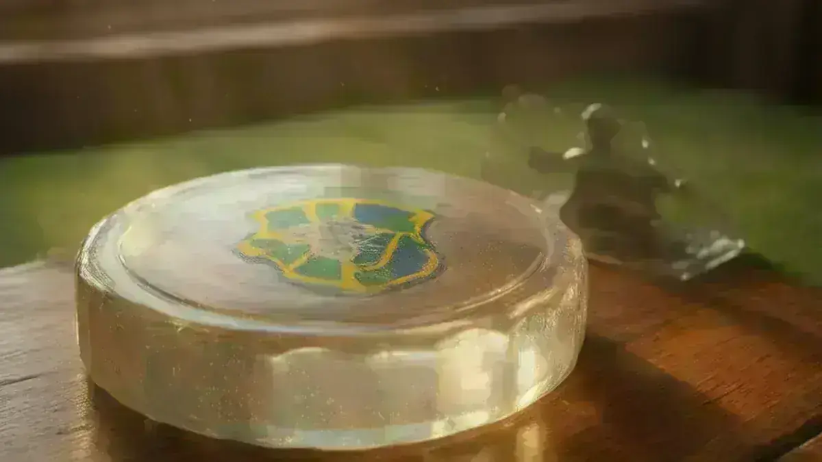 Brazilian futebol de botao acrylic disc, hand-machined and polished