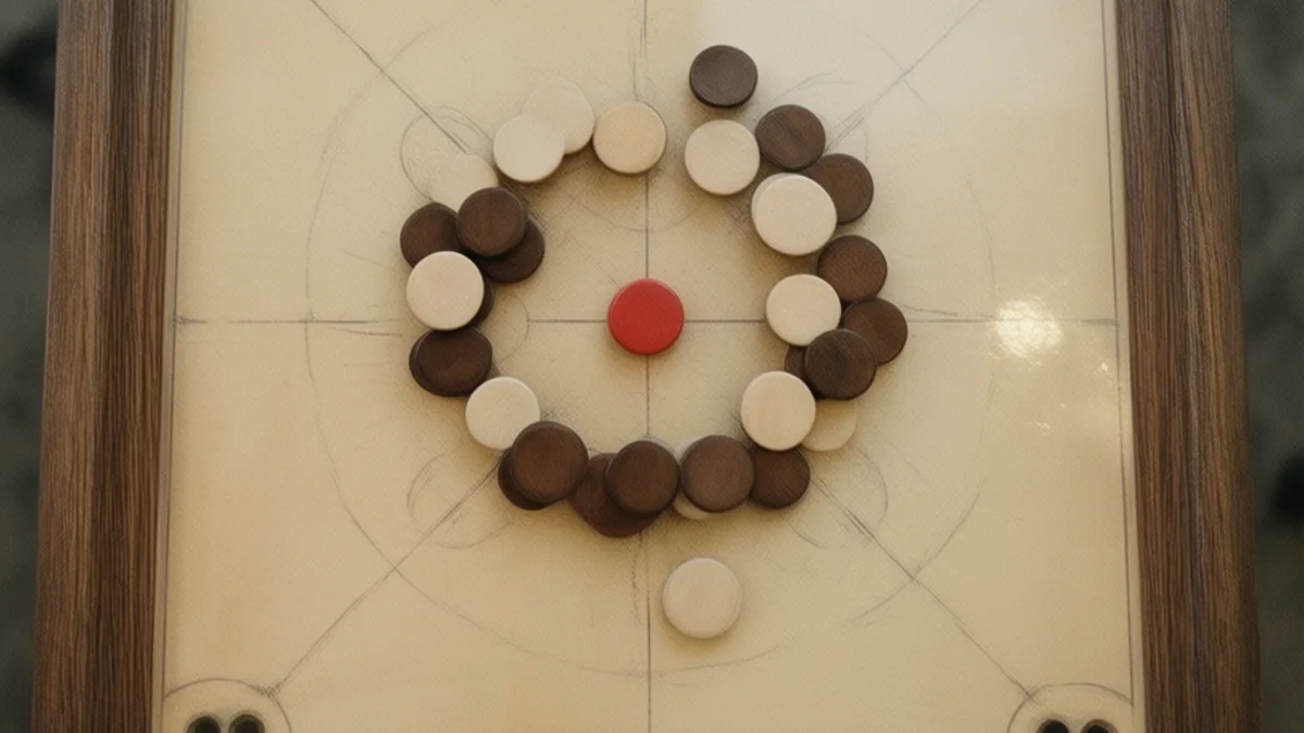 Règles du carrom : la reine ne vaut 3 points que si vous gagnez