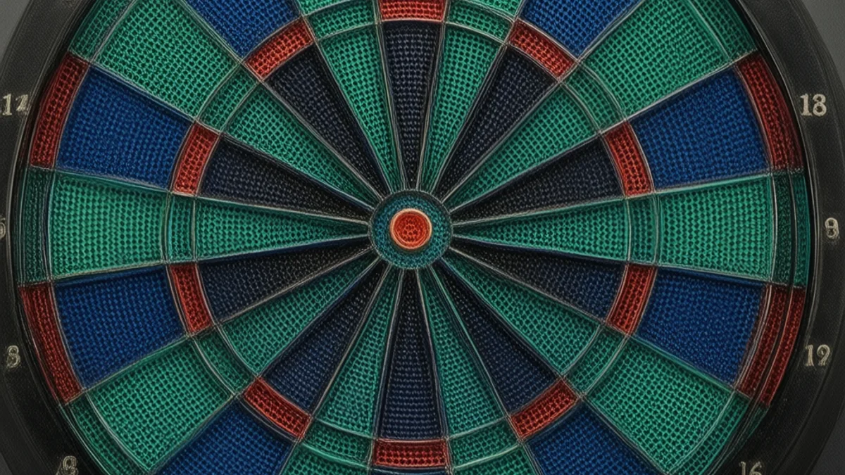 Elektronische Dartscheibe: Kunststoffsegmente mit Lochmuster