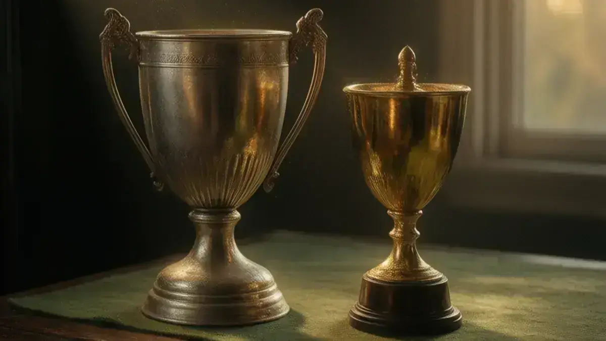 Football trophies: the World Cup is hollow, and the FA Cup you see is the fifth one