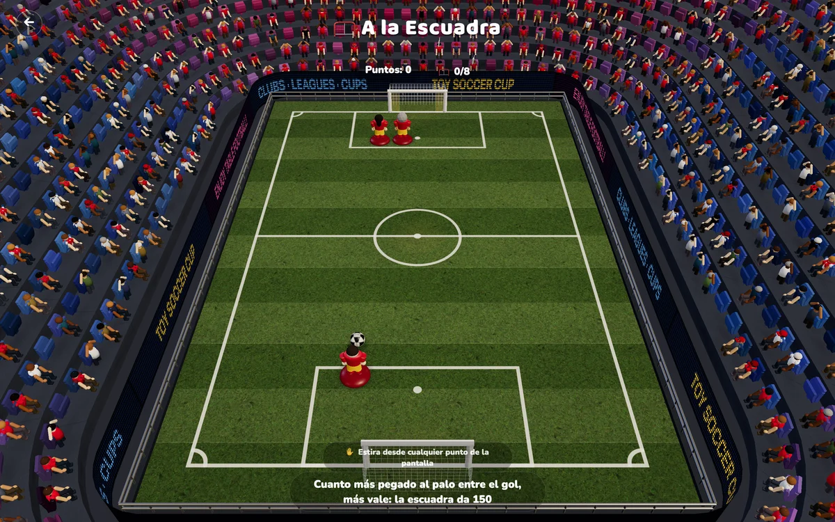 Reto diario de Toy Soccer Cup en juego: A la Escuadra, cuanto más pegado al palo, más vale