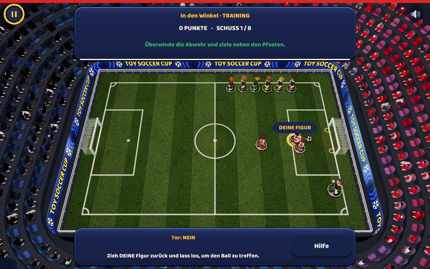 Screenshot des aktuellen Spiels — Jeden Tag eine andere Aufgabe