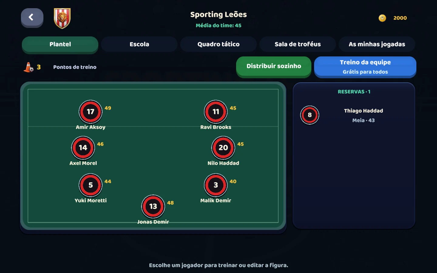 Captura do jogo atual — Um Clube com vida própria
