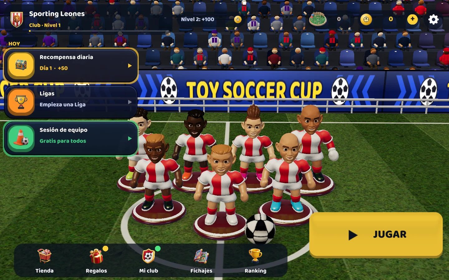 Captura del juego actual — Fútbol de mesa. Tu Club. Tu toque.