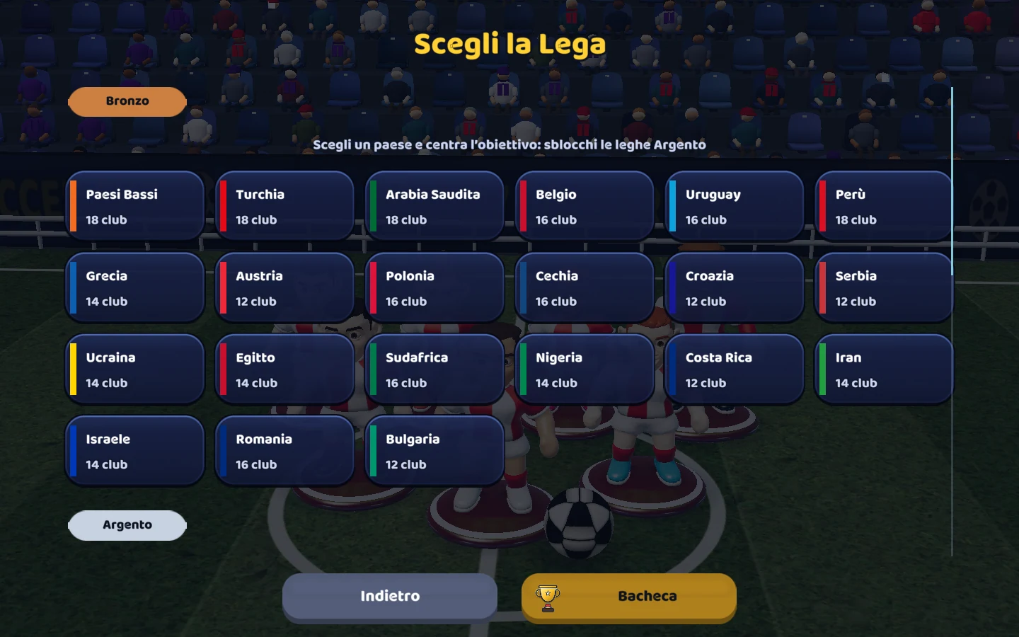 Schermata del gioco attuale — Campionato: costruisci una stagione