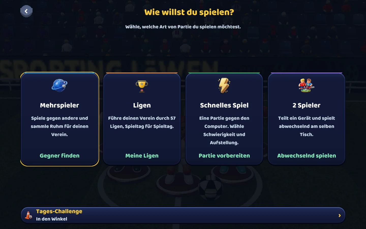 Screenshot des aktuellen Spiels — Jeden Tag anders spielen