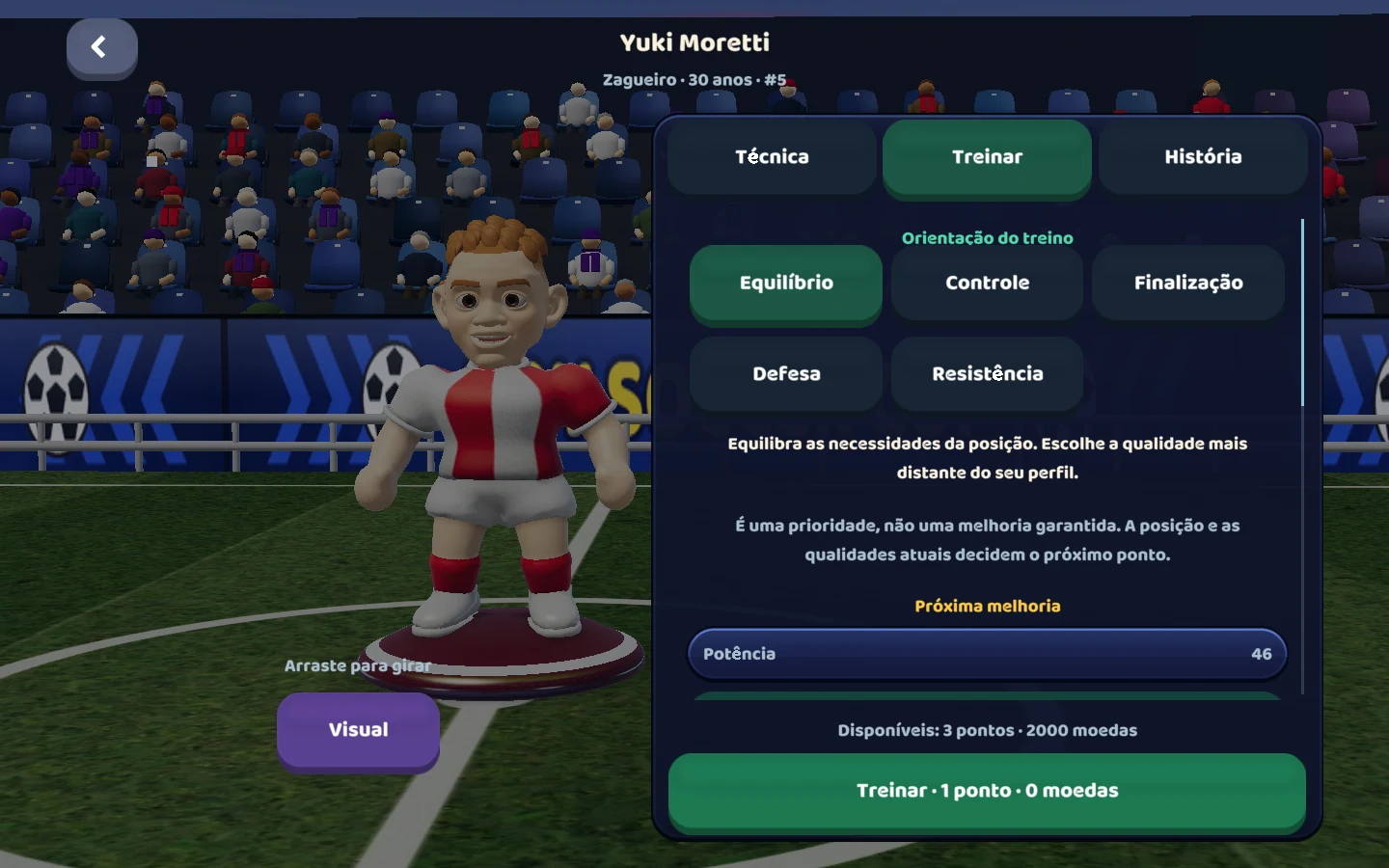 Captura do jogo atual — Treinar com uma decisão clara