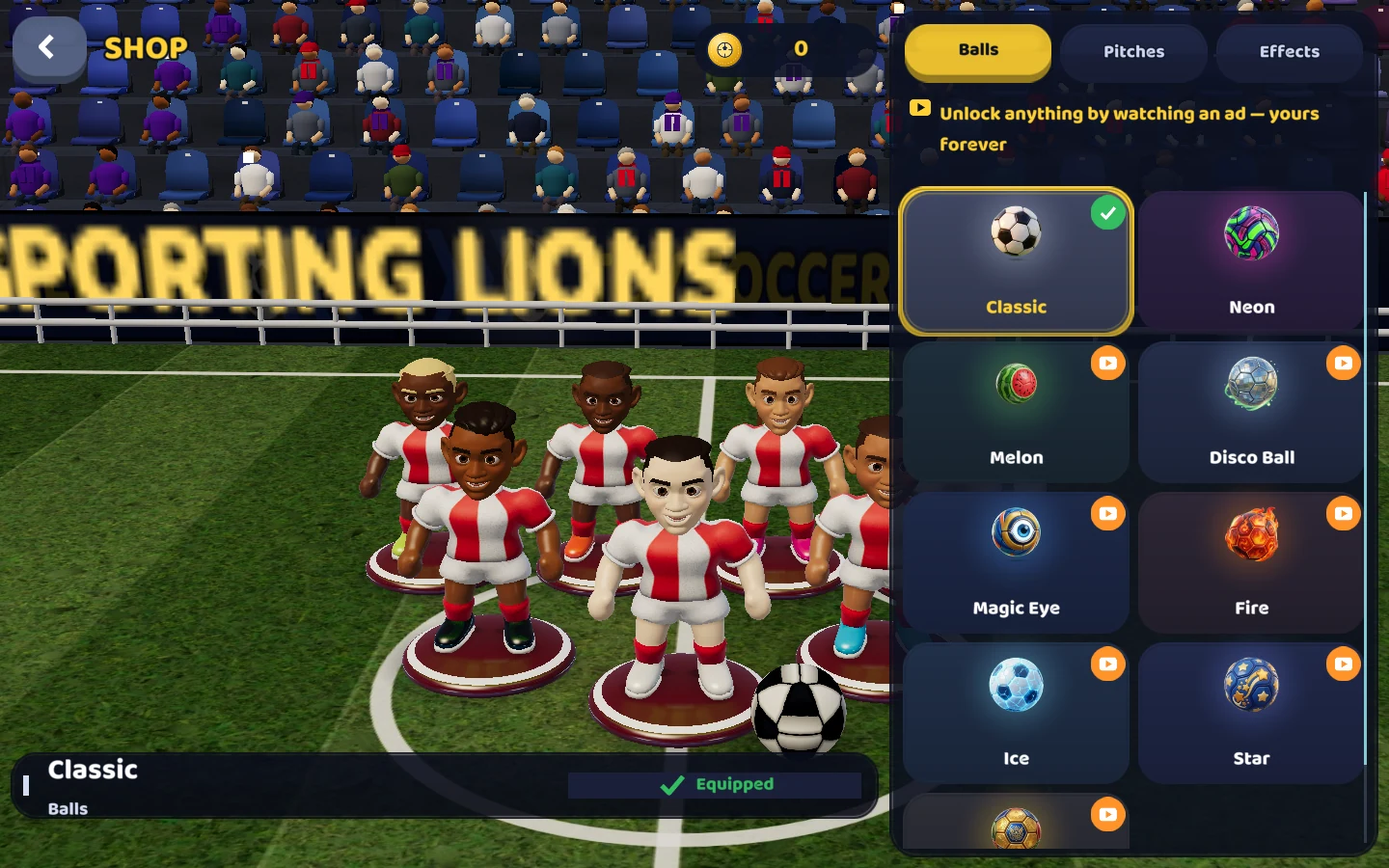 Screenshot of the current game — Make your team recognisable