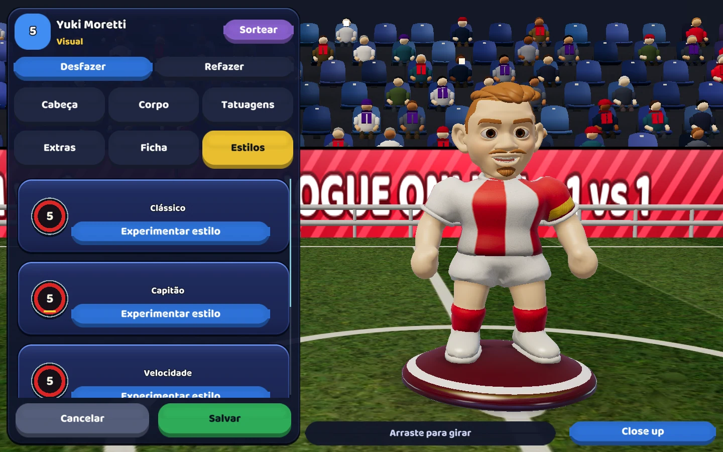 Captura do jogo atual — Contratações e personalidade