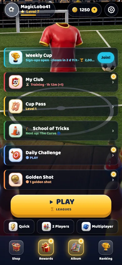 Toy Soccer Cup on mobile